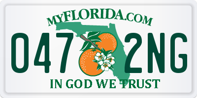 FL license plate 0472NG