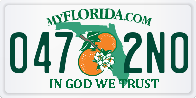 FL license plate 0472NO