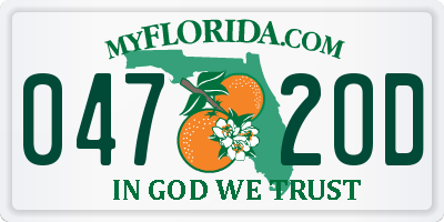 FL license plate 0472OD