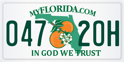 FL license plate 0472OH