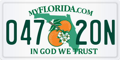 FL license plate 0472ON