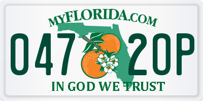 FL license plate 0472OP