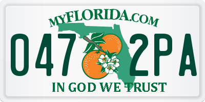 FL license plate 0472PA