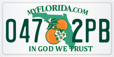 FL license plate 0472PB