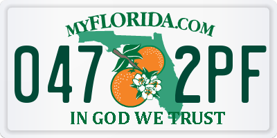 FL license plate 0472PF