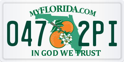 FL license plate 0472PI