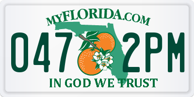 FL license plate 0472PM