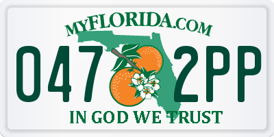 FL license plate 0472PP