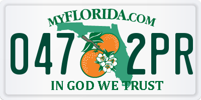 FL license plate 0472PR