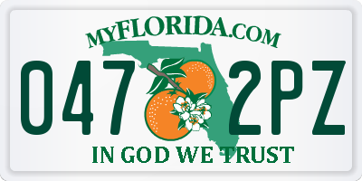 FL license plate 0472PZ