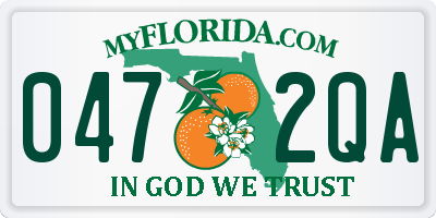 FL license plate 0472QA