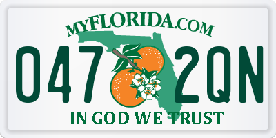 FL license plate 0472QN