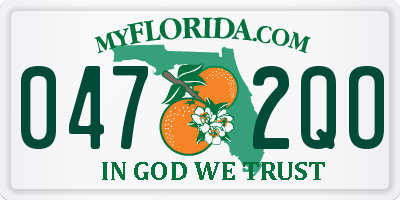 FL license plate 0472QO