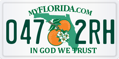 FL license plate 0472RH