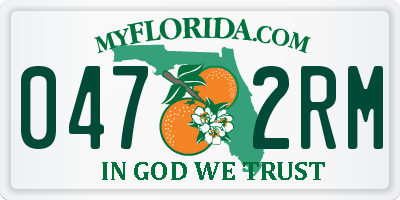 FL license plate 0472RM