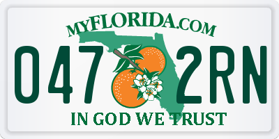 FL license plate 0472RN