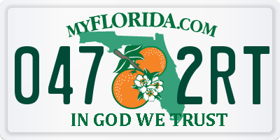 FL license plate 0472RT