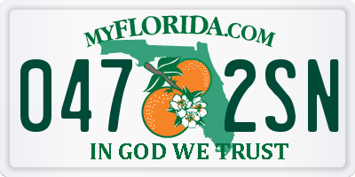 FL license plate 0472SN