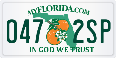 FL license plate 0472SP