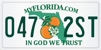 FL license plate 0472ST