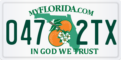 FL license plate 0472TX