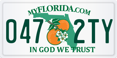 FL license plate 0472TY