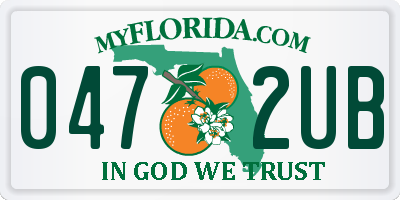 FL license plate 0472UB
