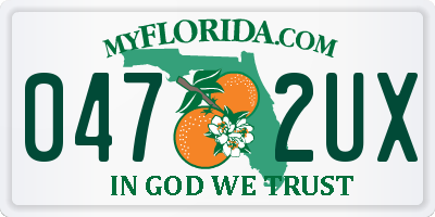 FL license plate 0472UX