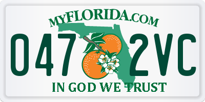 FL license plate 0472VC