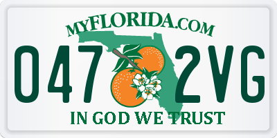 FL license plate 0472VG