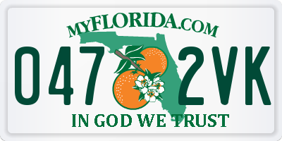 FL license plate 0472VK