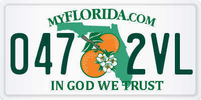 FL license plate 0472VL