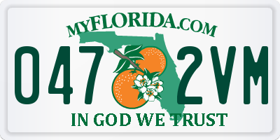 FL license plate 0472VM