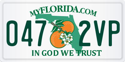 FL license plate 0472VP