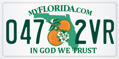 FL license plate 0472VR