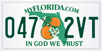 FL license plate 0472VT
