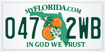 FL license plate 0472WB