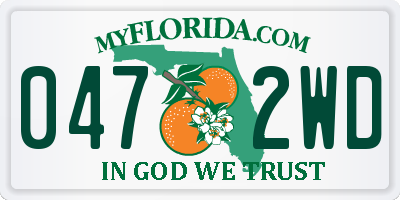 FL license plate 0472WD