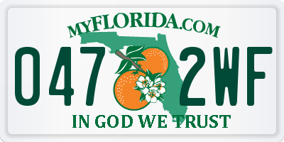 FL license plate 0472WF