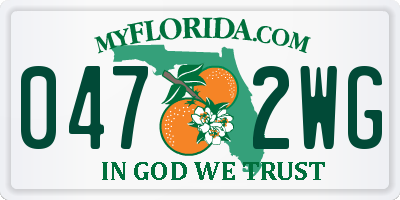 FL license plate 0472WG