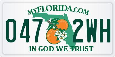 FL license plate 0472WH