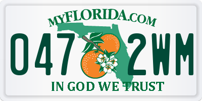 FL license plate 0472WM