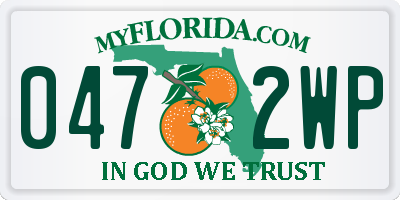 FL license plate 0472WP