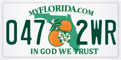 FL license plate 0472WR