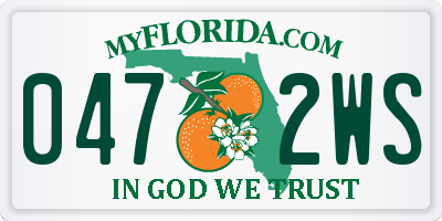 FL license plate 0472WS