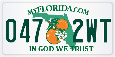 FL license plate 0472WT