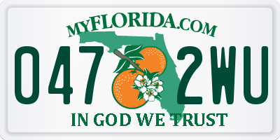 FL license plate 0472WU