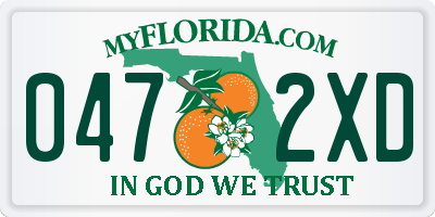 FL license plate 0472XD