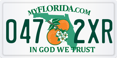 FL license plate 0472XR