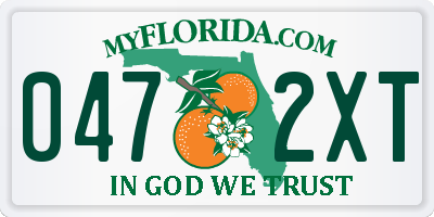FL license plate 0472XT